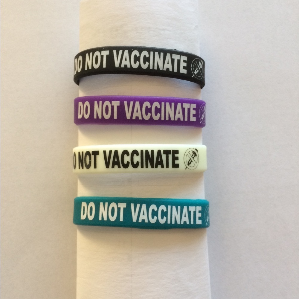 2 toddler child Do Not Vaccinate bracelets boy hit